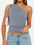 Ruched One Shoulder Tank