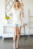 Double Take Lace Crochet Long Sleeve Top