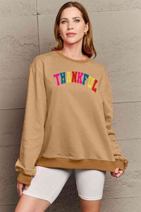 Simply Love Full Size THANKFUL Graphic Sweatshirt