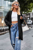 Open Front Dropped Shoulder Longline Cardigan