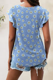 Printed Round Neck Short Sleeve T-Shirt