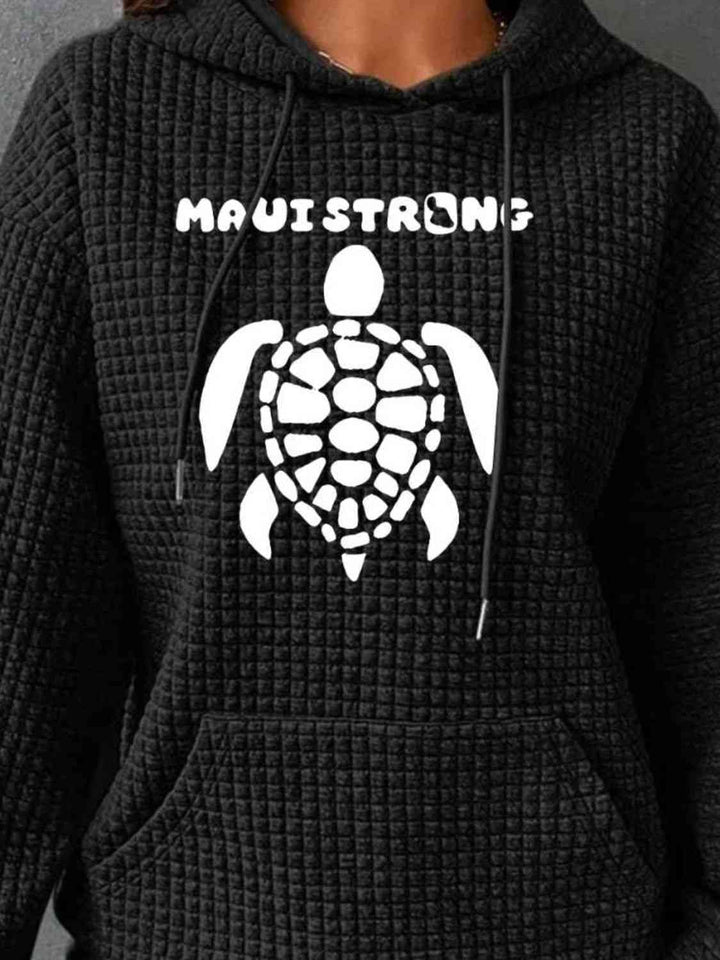 Full Size Turtle Graphic Drawstring Hoodie - Rags 2 Riches Shop