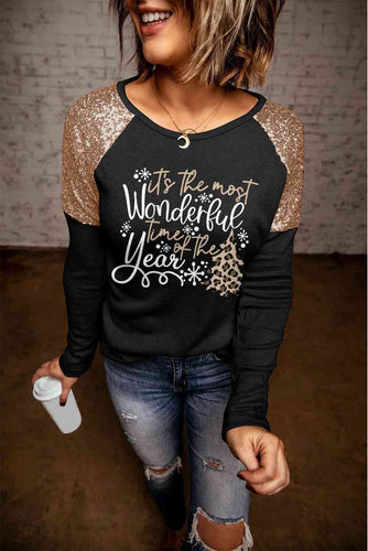 Sequin Slogan Graphic T-Shirt - Rags 2 Riches Shop