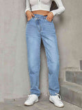 Asymmetrical Straight Leg Jeans - Rags 2 Riches Shop