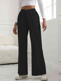 V-Waist Wide Leg Pants