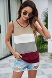 Color Block Slit Knit Tank