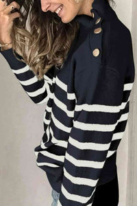 Striped Shoulder Detail Sweater - Rags 2 Riches Shop