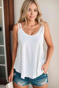 Eyelet Scoop Neck Cami