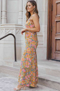 Floral Spaghetti Strap Wide Leg Jumpsuit