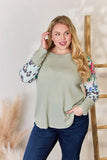 Hailey & Co Full Size Printed Round Neck Blouse