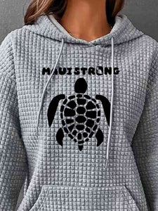 Full Size Turtle Graphic Drawstring Hoodie - Rags 2 Riches Shop