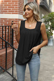 Eyelet Square Neck Tank