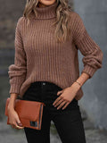 Turtleneck Rib-Knit Sweater - Rags 2 Riches Shop