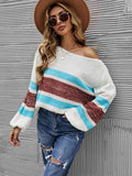 Color Block Boat Neck Knit Top - Rags 2 Riches Shop