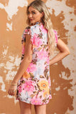 Floral Tie Neck Flutter Sleeve Dress - Rags 2 Riches Shop