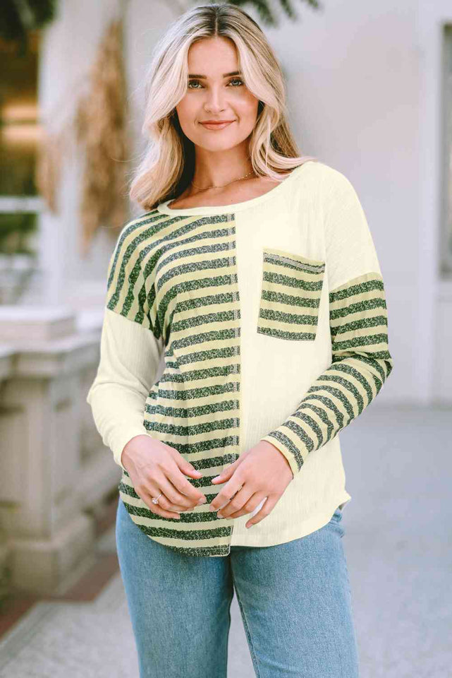 Striped Drop Shoulder T-Shirt - Rags 2 Riches Shop