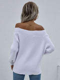 Double Take Off-Shoulder Rib-Knit Sweater