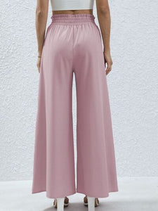 High Waist Wide Leg Pants with Pockets