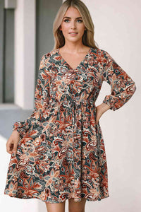 Printed V-Neck Mini Dress - Rags 2 Riches Shop