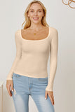 Square Neck Long Sleeve T-Shirt