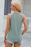 Eyelet V-Neck Wide Strap Tank