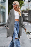 Open Front Dropped Shoulder Longline Cardigan