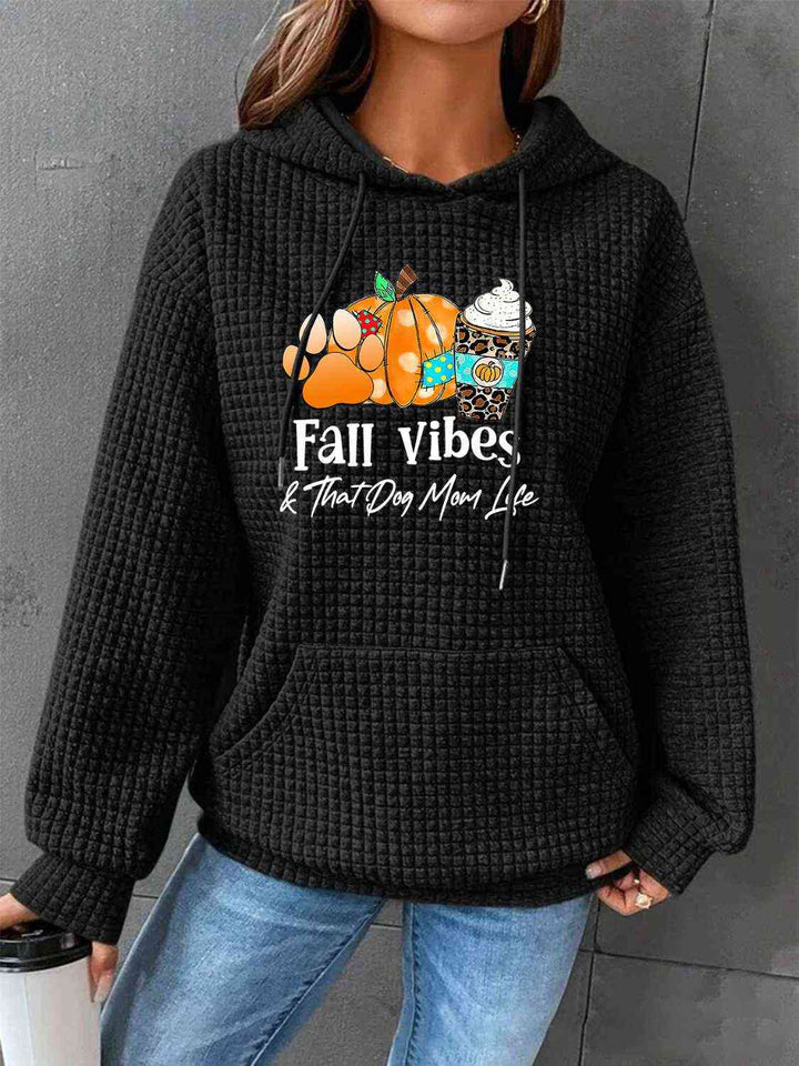 Full Size Graphic Drawstring Hoodie - Rags 2 Riches Shop