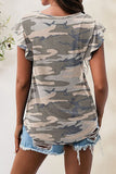 Printed Round Neck Short Sleeve T-Shirt