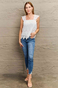 Lace Detail Square Neck Tank Top