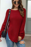 Round Neck Ribbed Knit Top