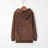 Quarter-Zip Drawstring Teddy Hoodie - Rags 2 Riches Shop