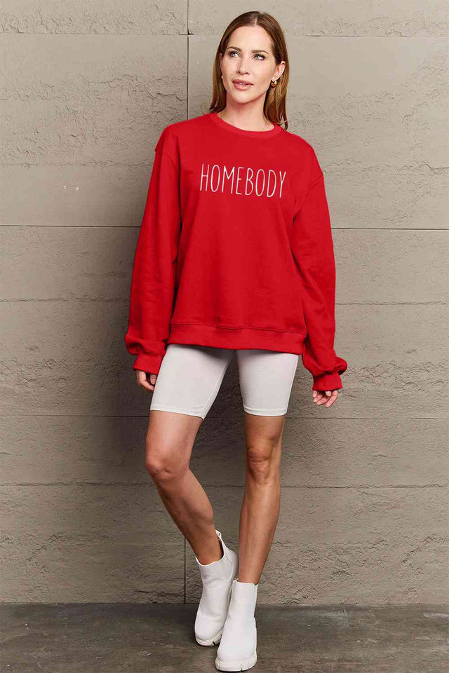 Simply Love Full Size HOMEBODY Graphic Sweatshirt