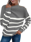 Striped Shoulder Detail Sweater - Rags 2 Riches Shop