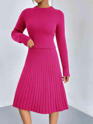 Rib-Knit Sweater and Skirt Set