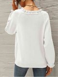 Ruffled Quarter-Button Sweater - Rags 2 Riches Shop