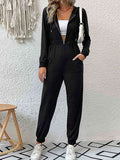 Zip Up Elastic Waist Hooded Jogger Jumpsuit