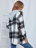 Plaid Hooded Jacket with Pockets