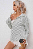 Full Size Striped Collared Top - Rags 2 Riches Shop