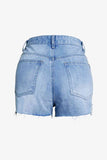 Full Size Distressed Bead Denim Shorts