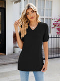 V-Neck Short Sleeve Blouse