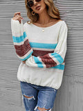 Color Block Boat Neck Knit Top - Rags 2 Riches Shop