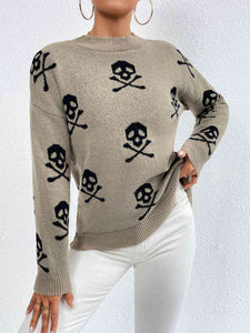 Patterned Drop Shoulder Sweater - Rags 2 Riches Shop