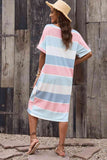 Striped Round Neck Tee Dress - Rags 2 Riches Shop