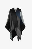 Color Block Open Front Poncho