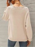 Ruffled Quarter-Button Sweater - Rags 2 Riches Shop