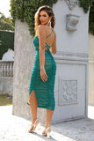 Ruched Slit Backless Dress - Rags 2 Riches Shop