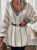 Striped V-Neck Sweater - Rags 2 Riches Shop