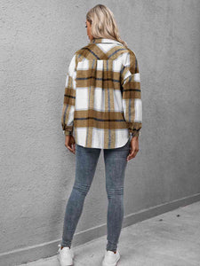 Plaid Long Sleeve Shirt Jacket