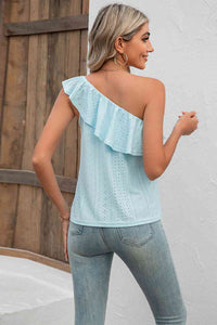 Eyelet One-Shoulder Tank