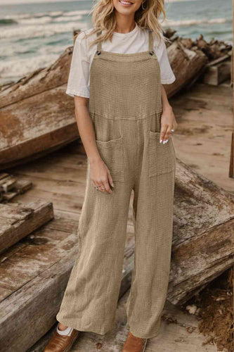 Full Size Wide Leg Front Pocket Jumpsuit - Rags 2 Riches Shop